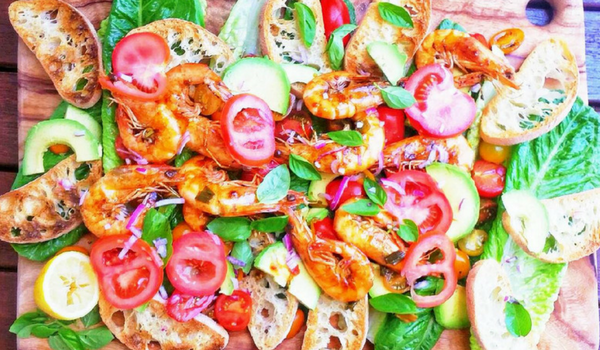 BBQ King Prawn and Cherry Tomato Salad tomato salad