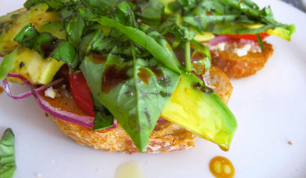Basil Bruschetta with Avocado & Feta Bruschetta