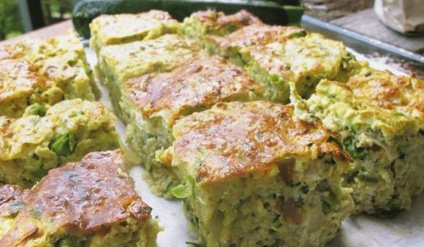 Zucchini & Pea Slice zucchini slice